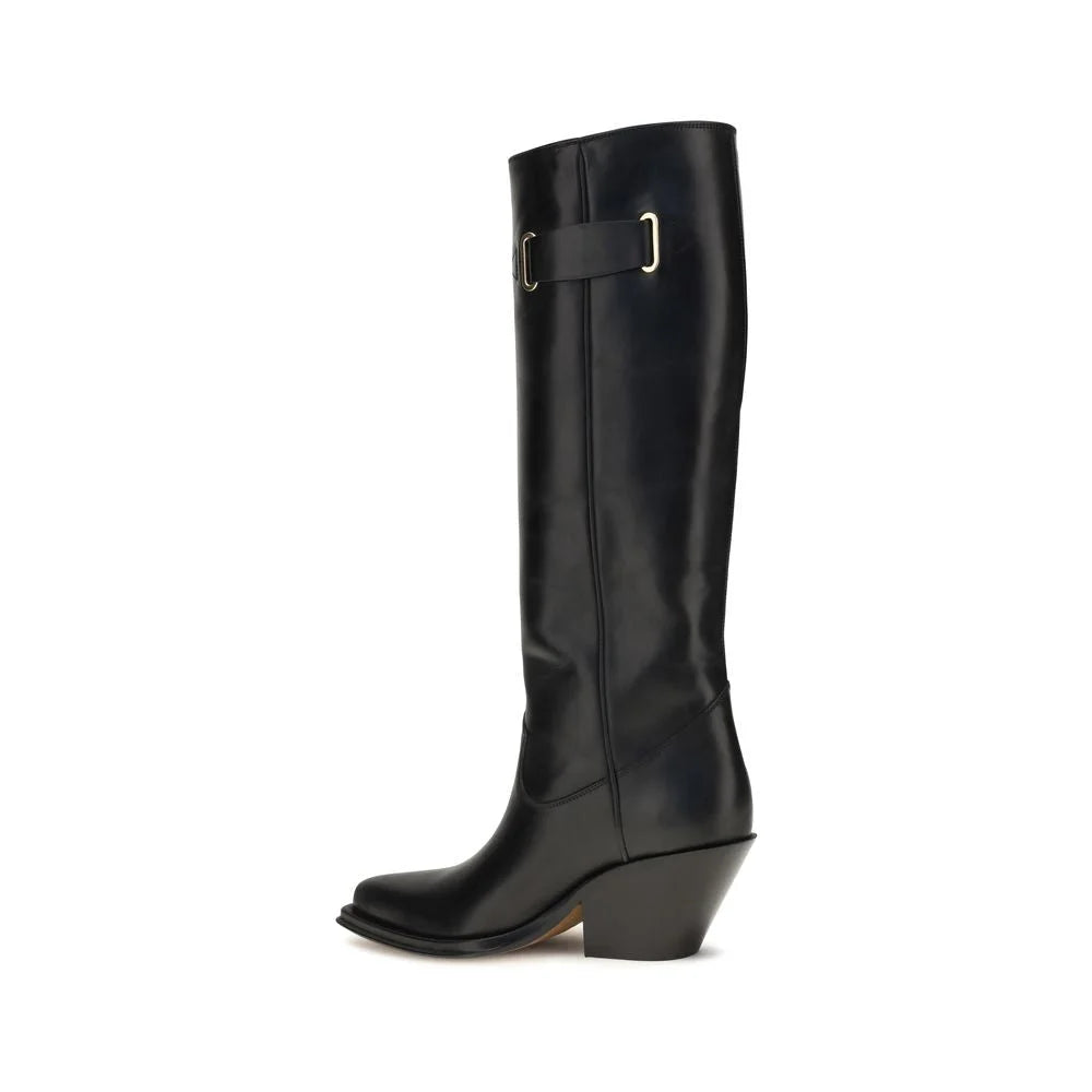 Chloé Black Calf Leather Bos Taurus Over The Knee