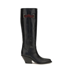 Chloé Black Calf Leather Bos Taurus Over The Knee