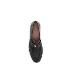 Chloé Black Calf Leather Bos Taurus Slip-On Loafers