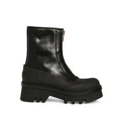 Chloé Black Calfskin Lace-Up Boots - Boots