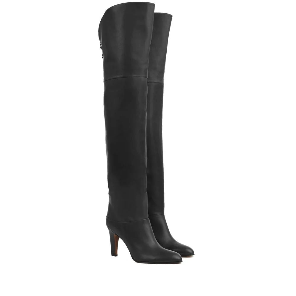 Chloé Black Calfskin Over The Knee - EU36.5/US6.5