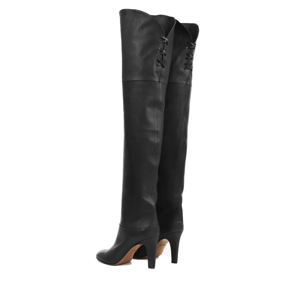 Chloé Black Calfskin Over The Knee - EU36.5/US6.5