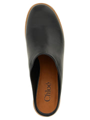 Chloé Black Calfskin Wedge Sandals