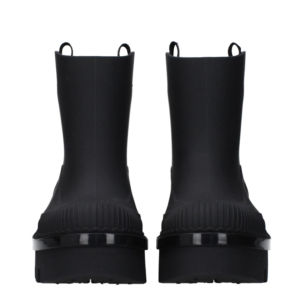 Chloé Black Cotton Ankle Boots