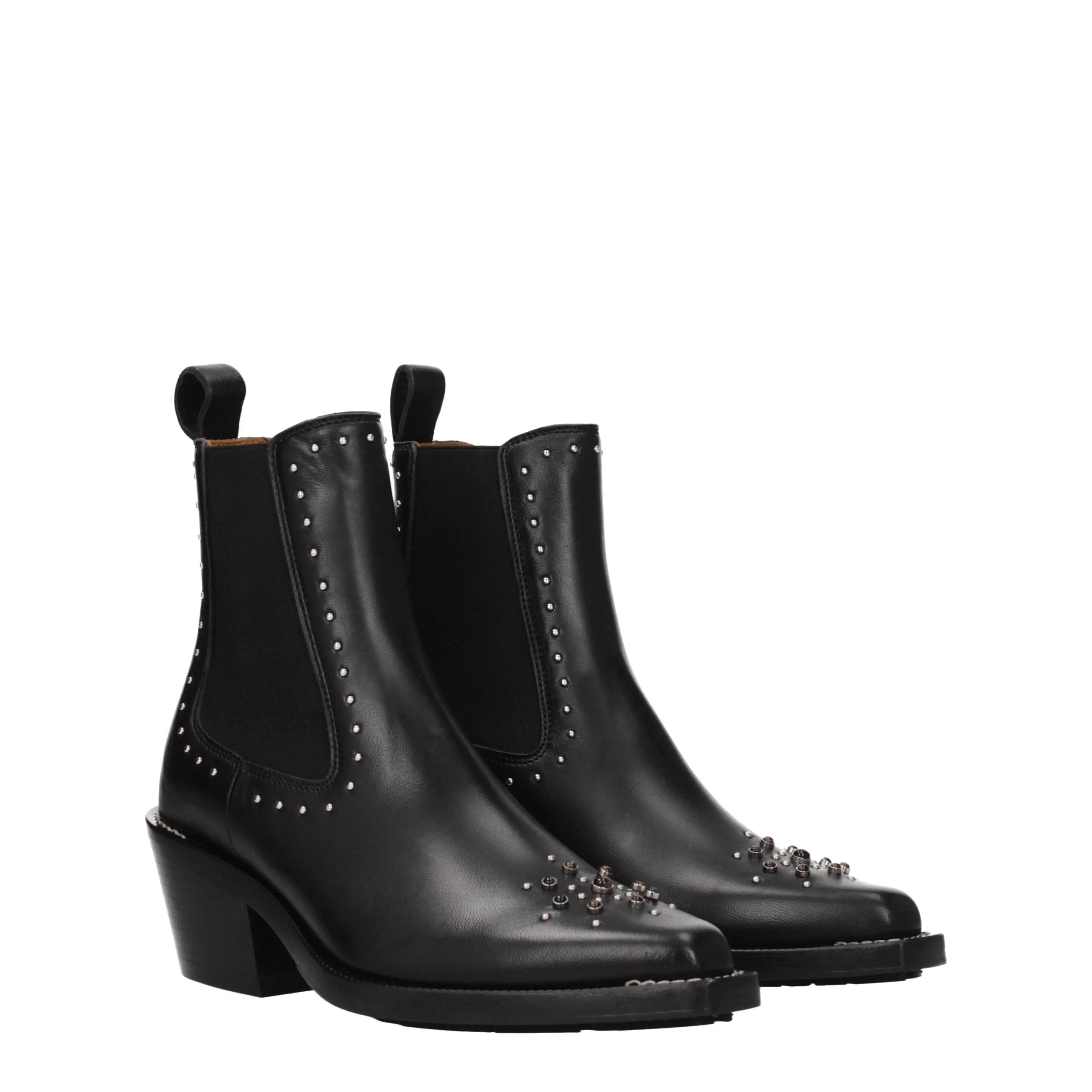 Chloé Black Leather Ankle Boots - Boots