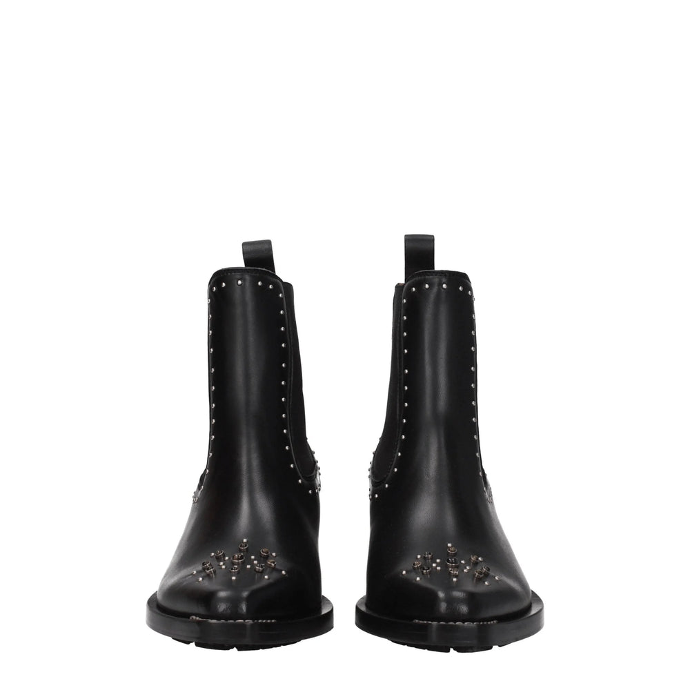 Chloé Black Leather Ankle Boots