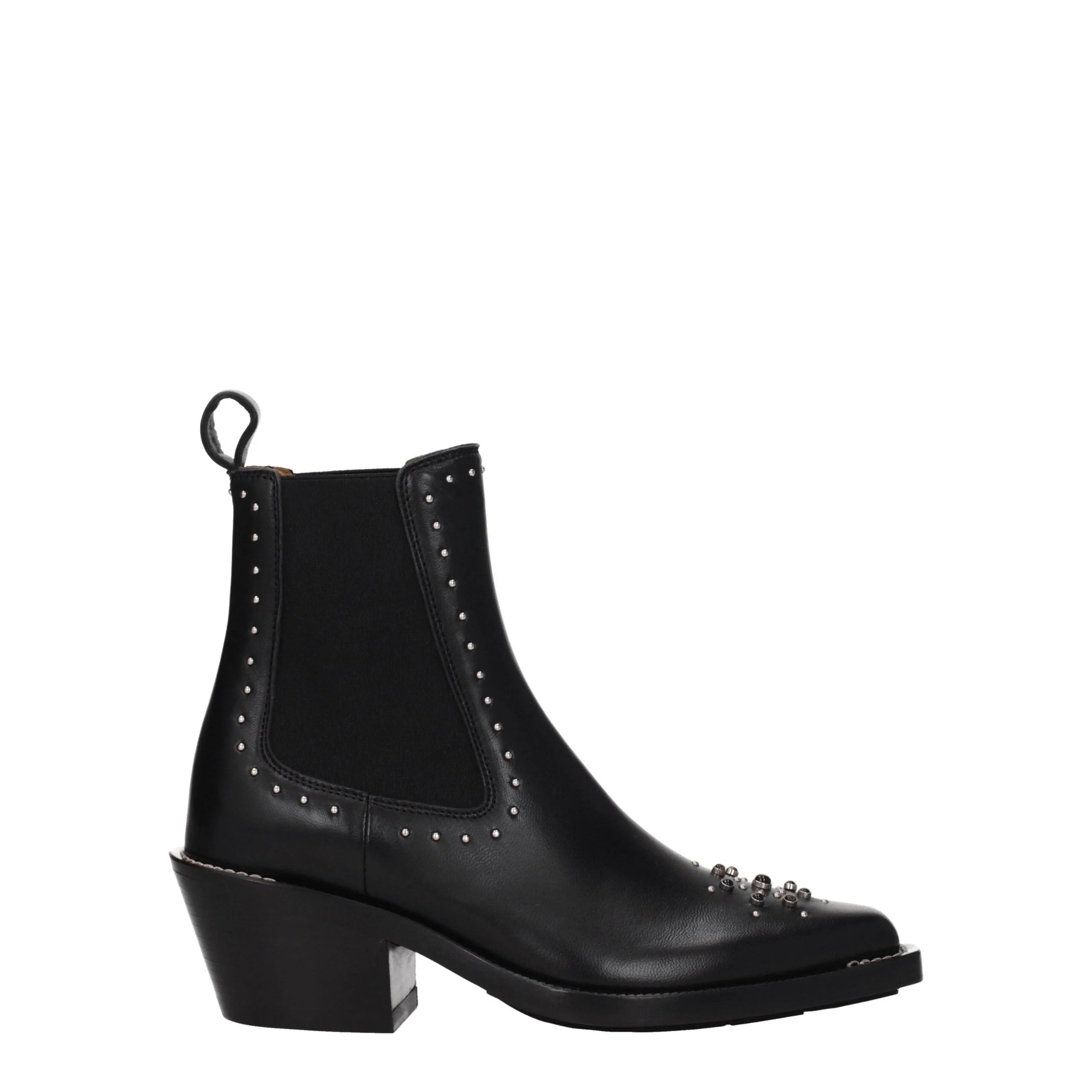 Chloé Black Leather Ankle Boots