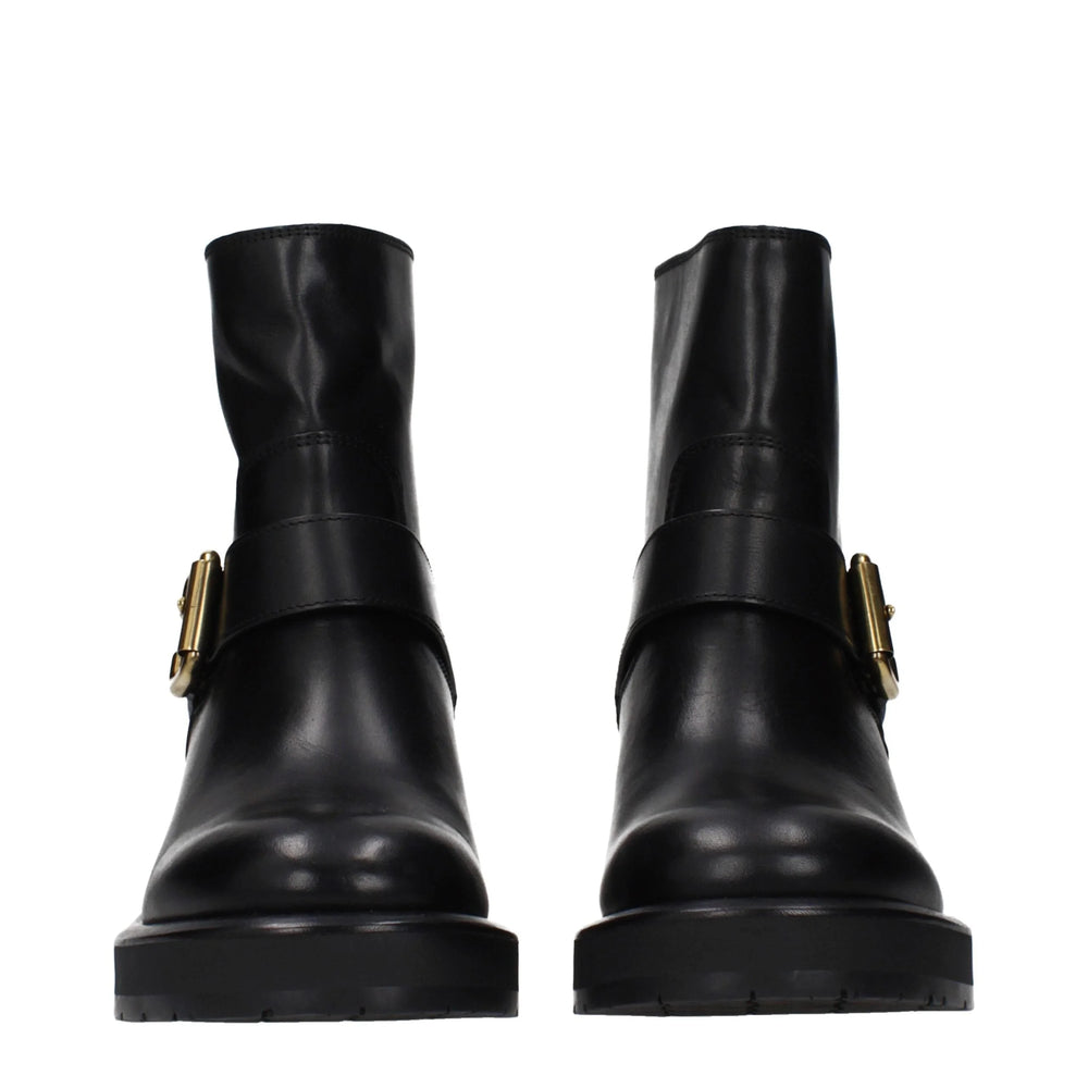 Chloé Black Leather Ankle Boots - EU36/US6