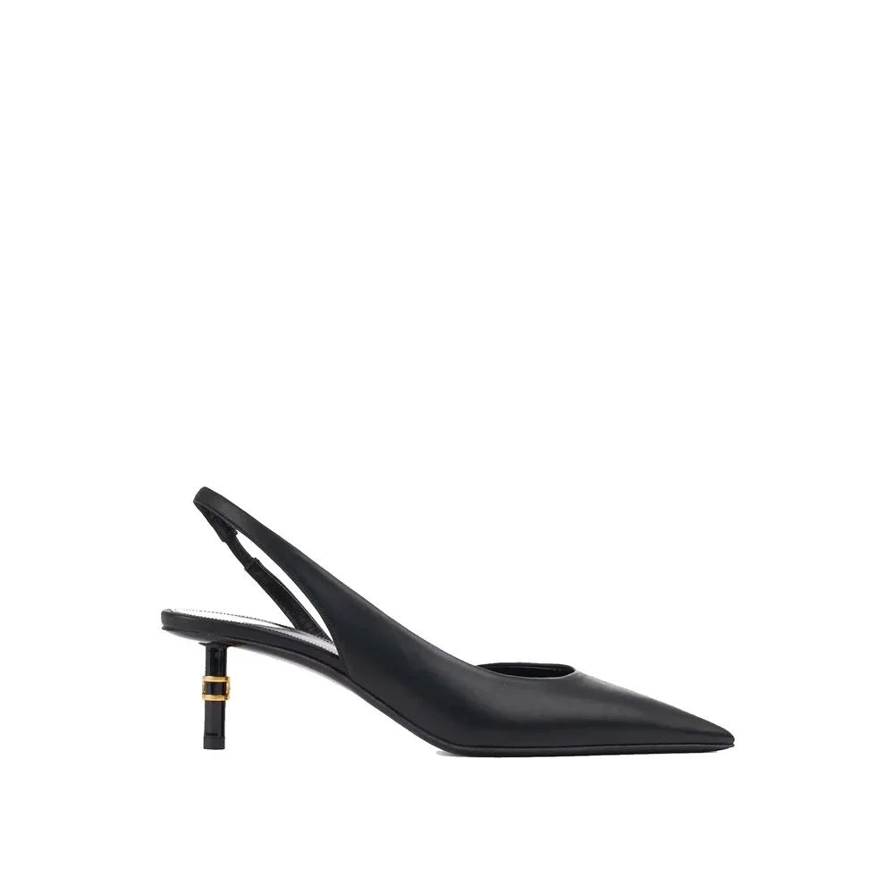 Chloé Black Leather High Heel Pumps - EU37.5/US7.5