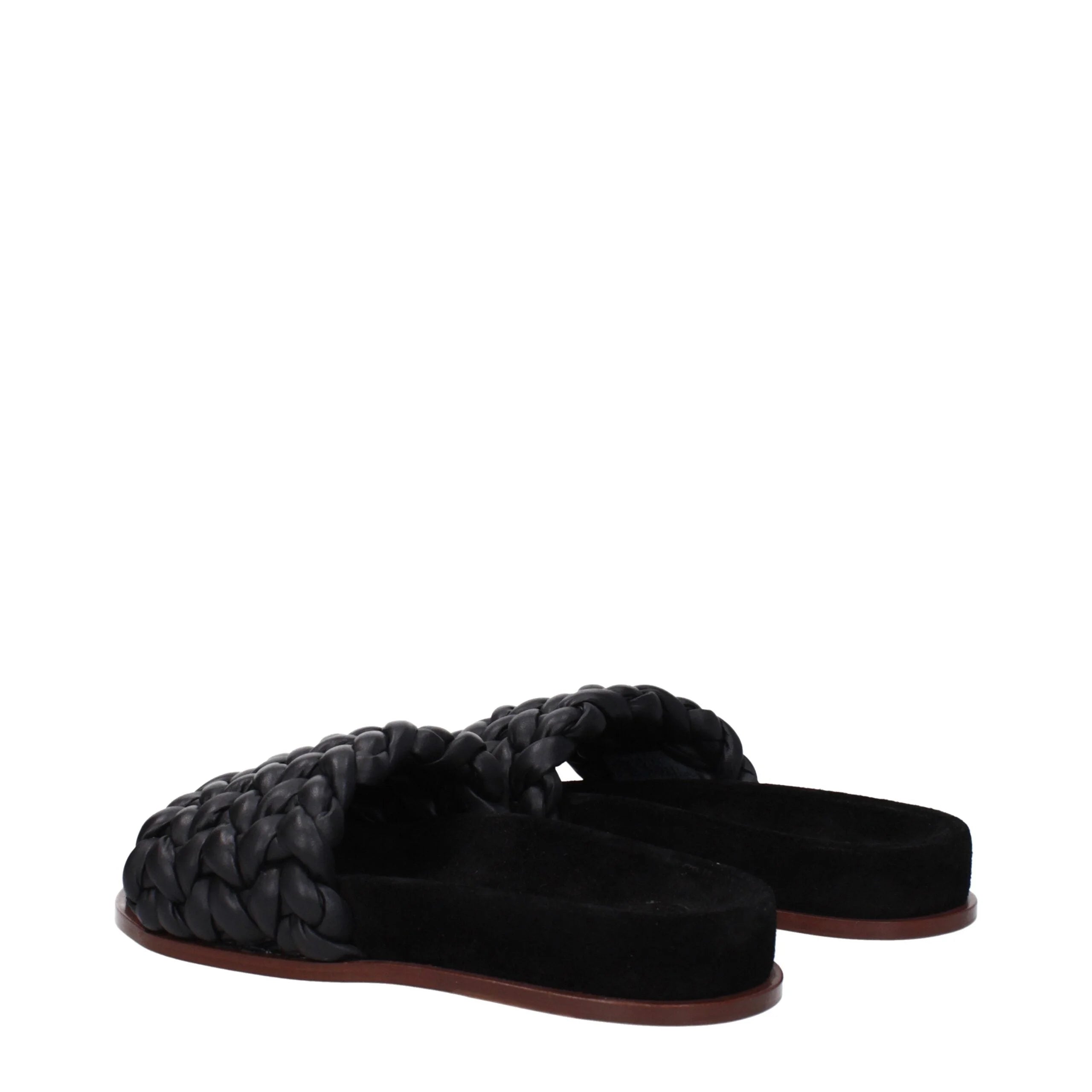 Chloé Black Leather Slippers Sandals - Sandals