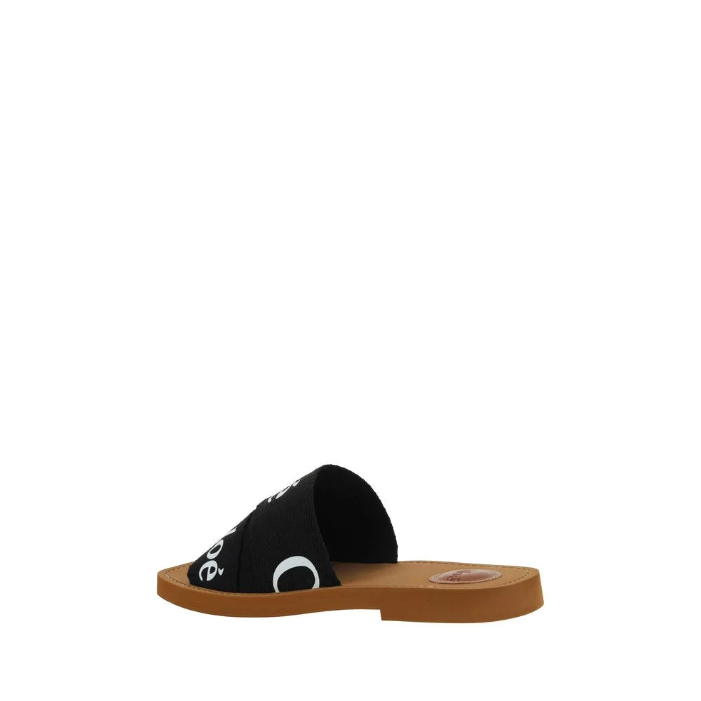 Chloé Schwarze Sandalen aus Leinen