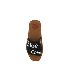 Chloé Schwarze Sandalen aus Leinen
