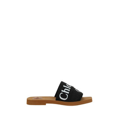 Chloé Schwarze Sandalen aus Leinen