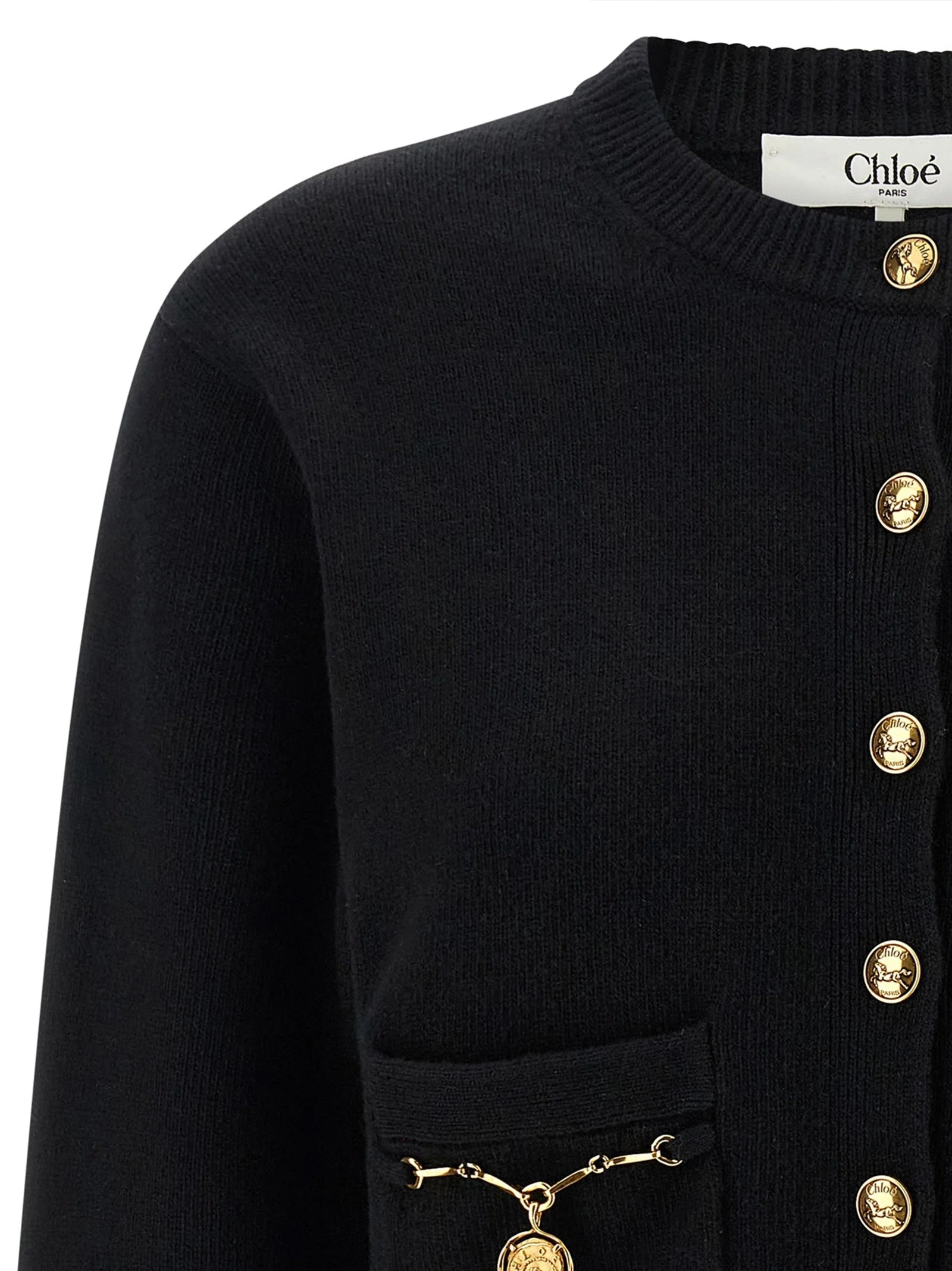 Chloé Black Wool Cardigan - L