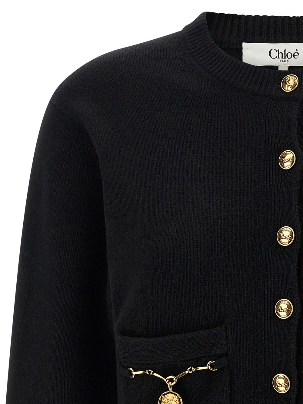 Chloé Black Wool Cardigan - L