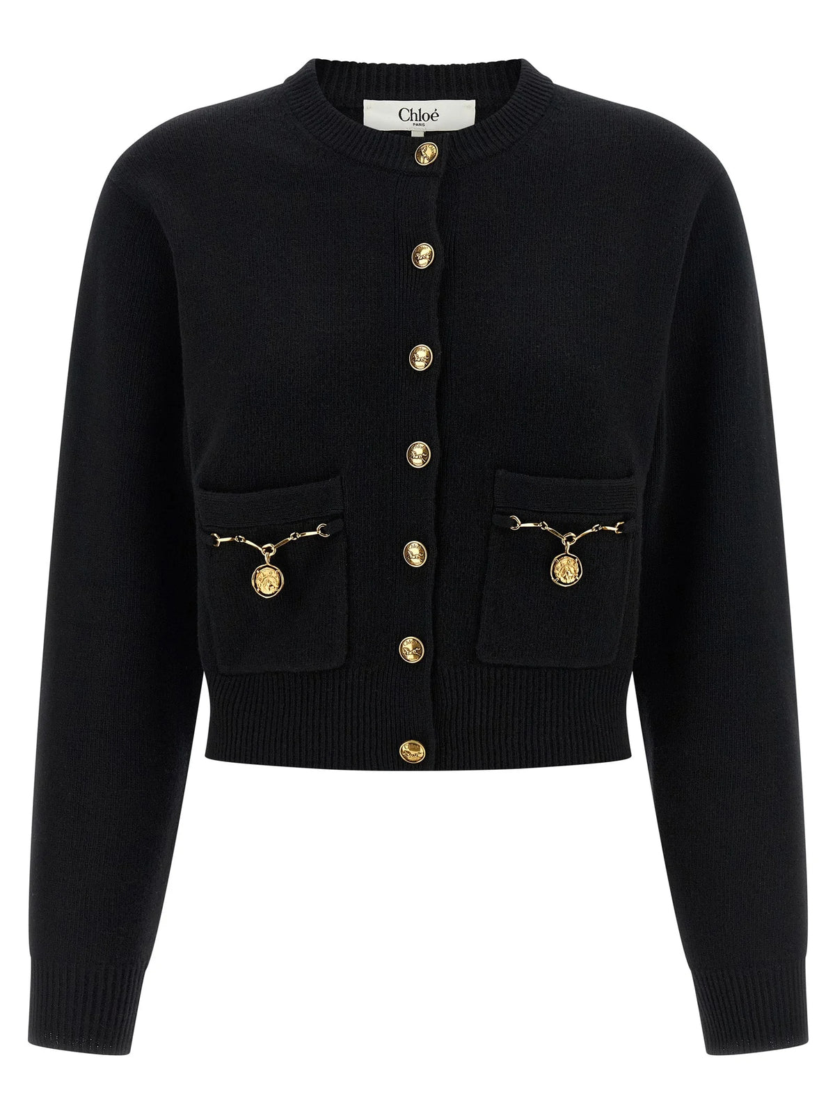 Chloé Black Wool Cardigan - L