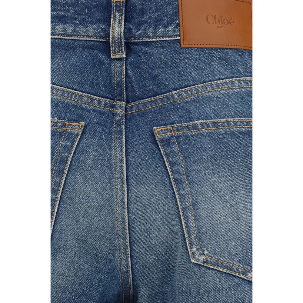 Chloé Blue Cotton Bootcut Jeans - 26
