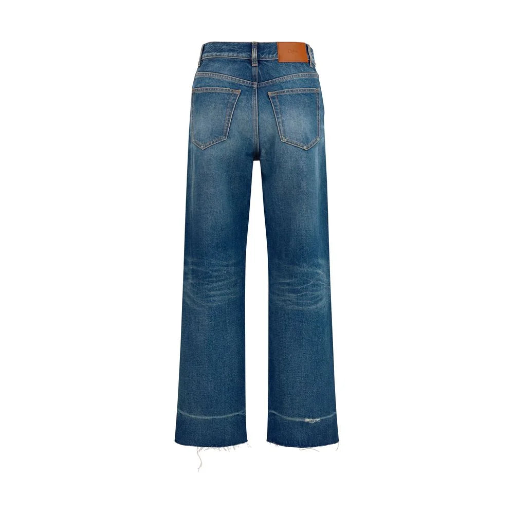 Chloé Blue Cotton Bootcut Jeans - 26