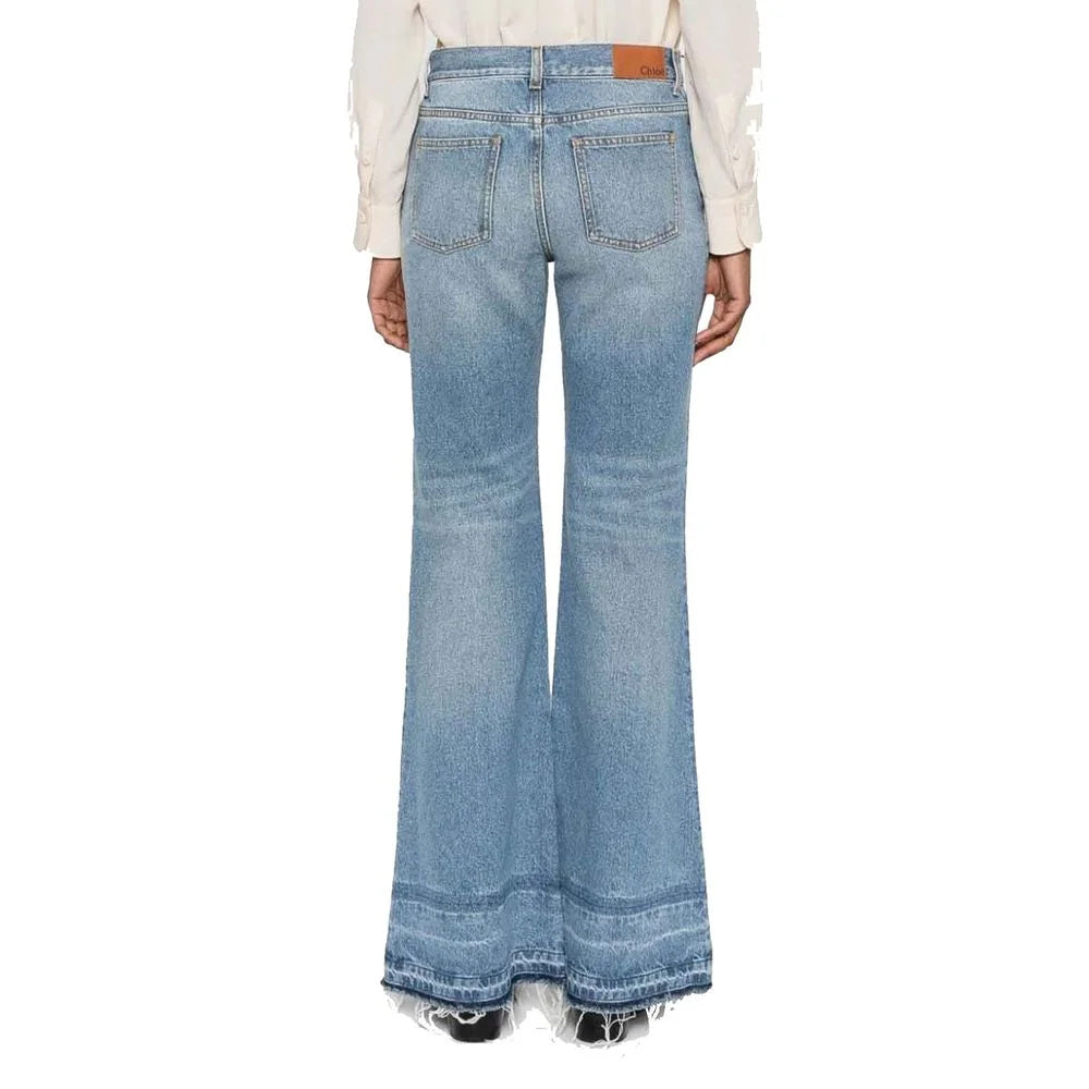 Chloé Blue Cotton Bootcut Jeans - W28 | IT42