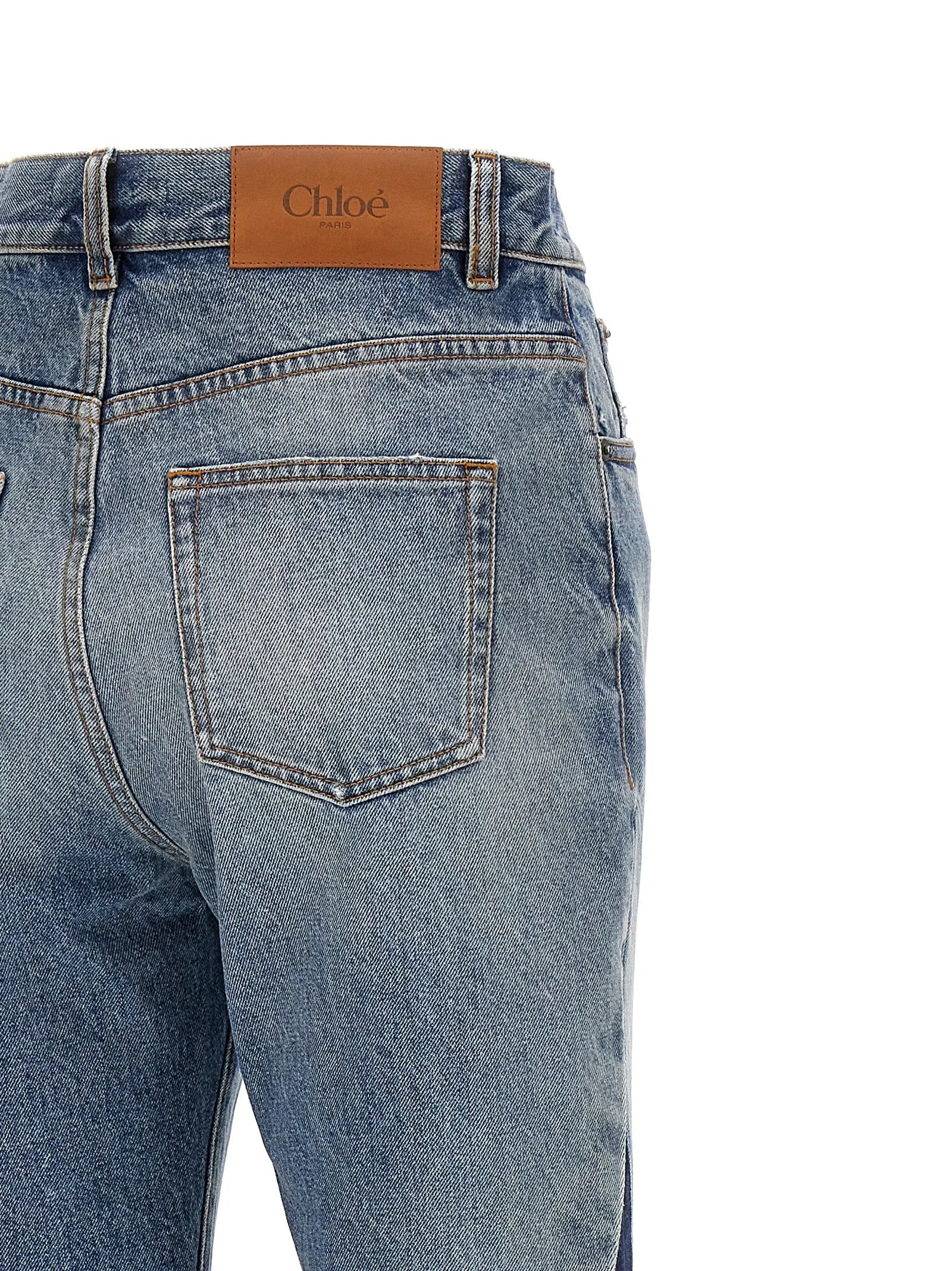 Chloé Blue Cotton Flared Jeans - 26