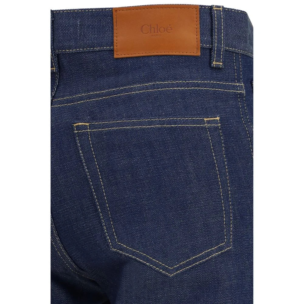 Chloé Blue Cotton Slim Fit Jeans - 27