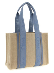 Chloé Blue Linen Tote Bag