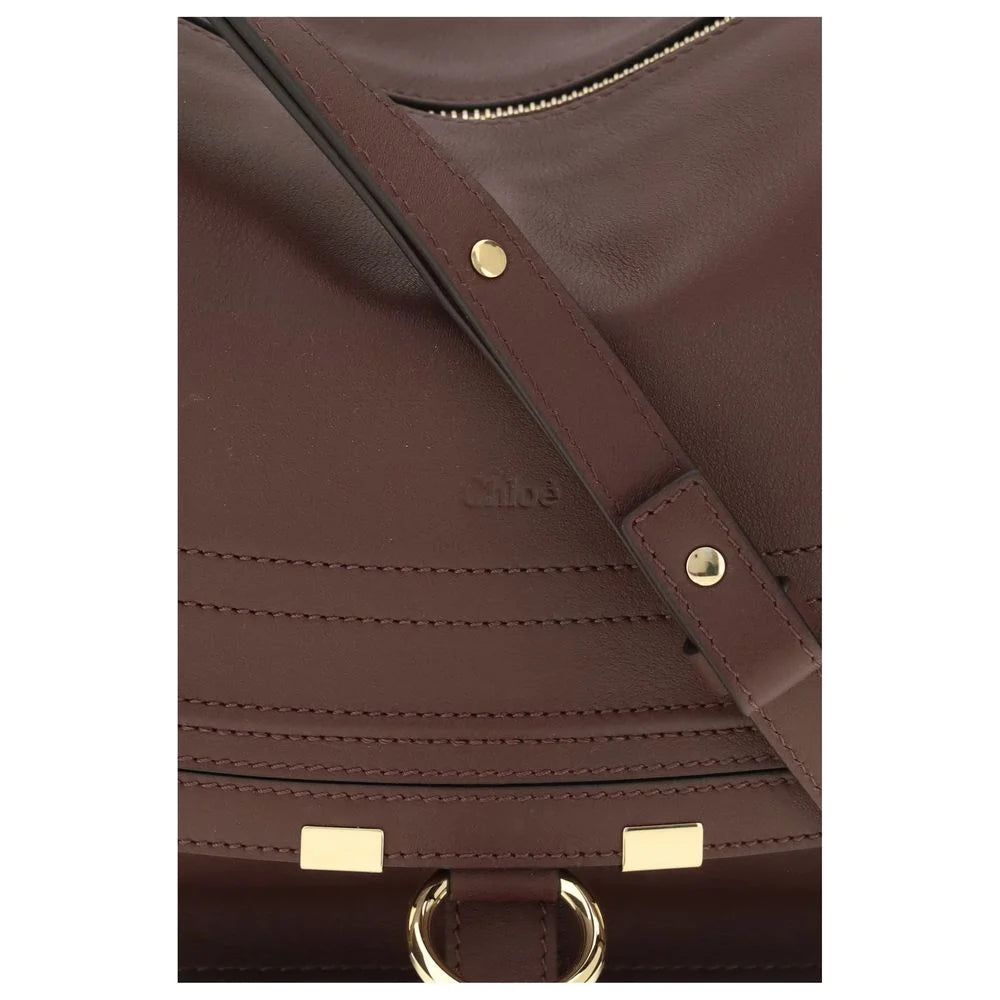 Bolso de hombro Chloé de cuero de ternero burdeos Bos Taurus