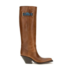 Botas Chloé over the knee de piel de ternero marrón Bos Taurus