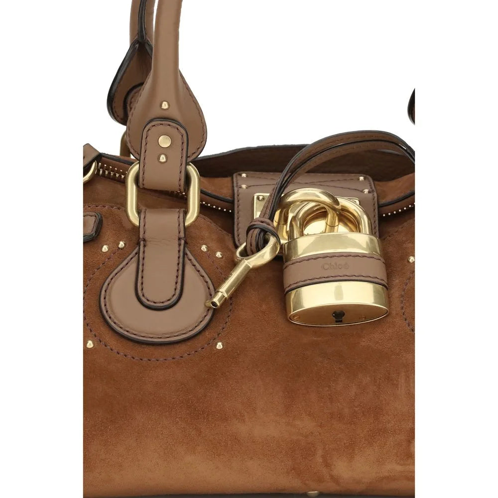 Bolso bandolera de cuero de becerro marrón Chloé