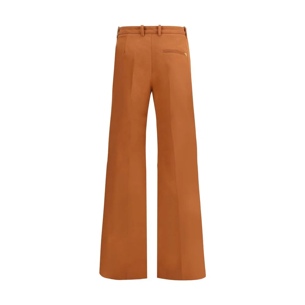 Chloé Pantalon évasé en coton marron