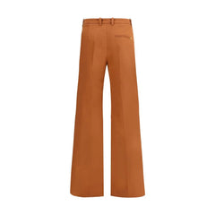 Chloé Pantalon évasé en coton marron