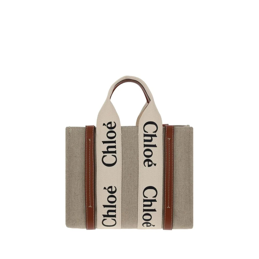 Chloé Brown Linen Handbag