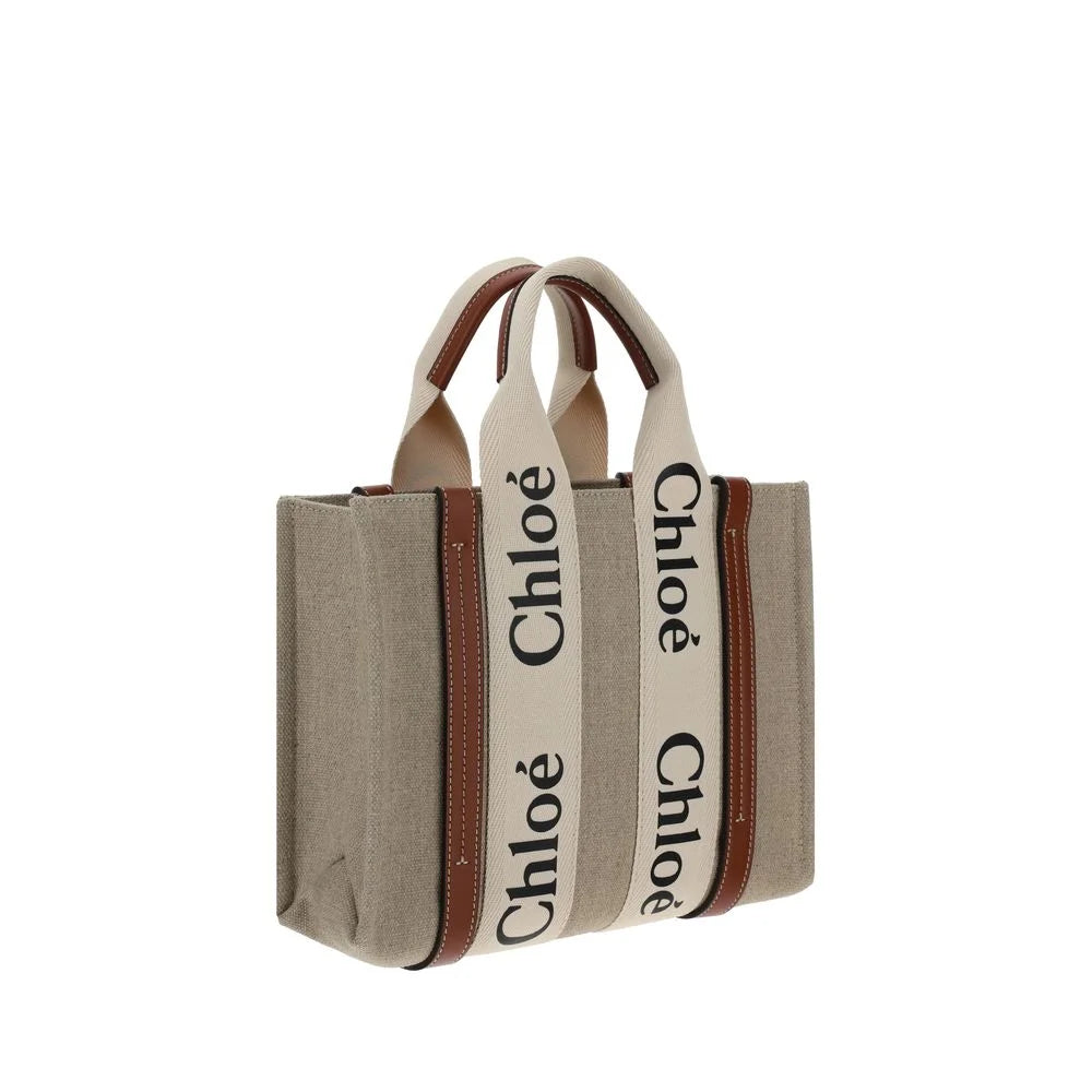 Chloé Brown Linen Handbag