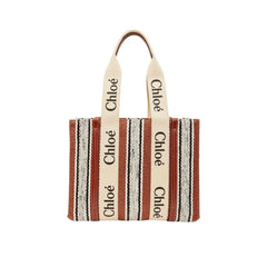 Chloé Brown Linen Tote Bag