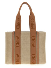 Chloé Brown Linen Tote Bag