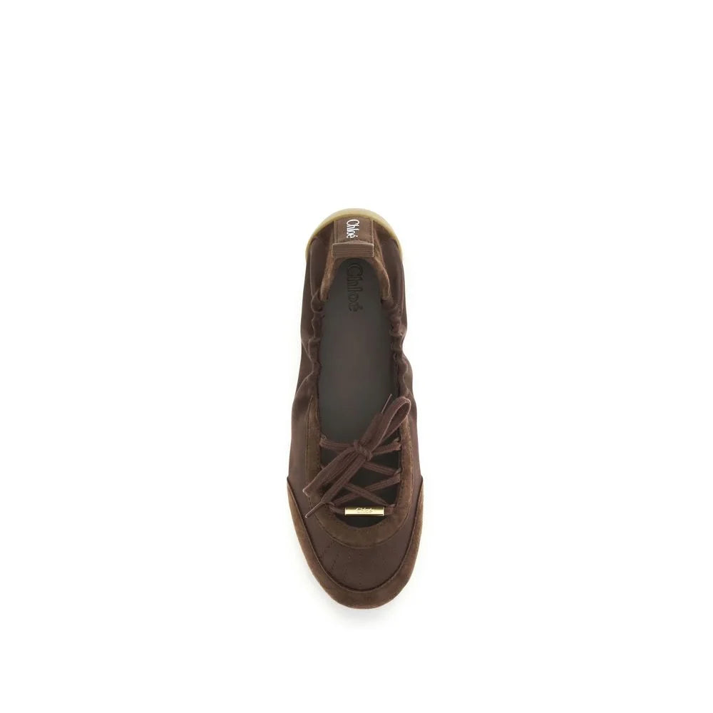 Chloé Brown Polyester Ballet Flats