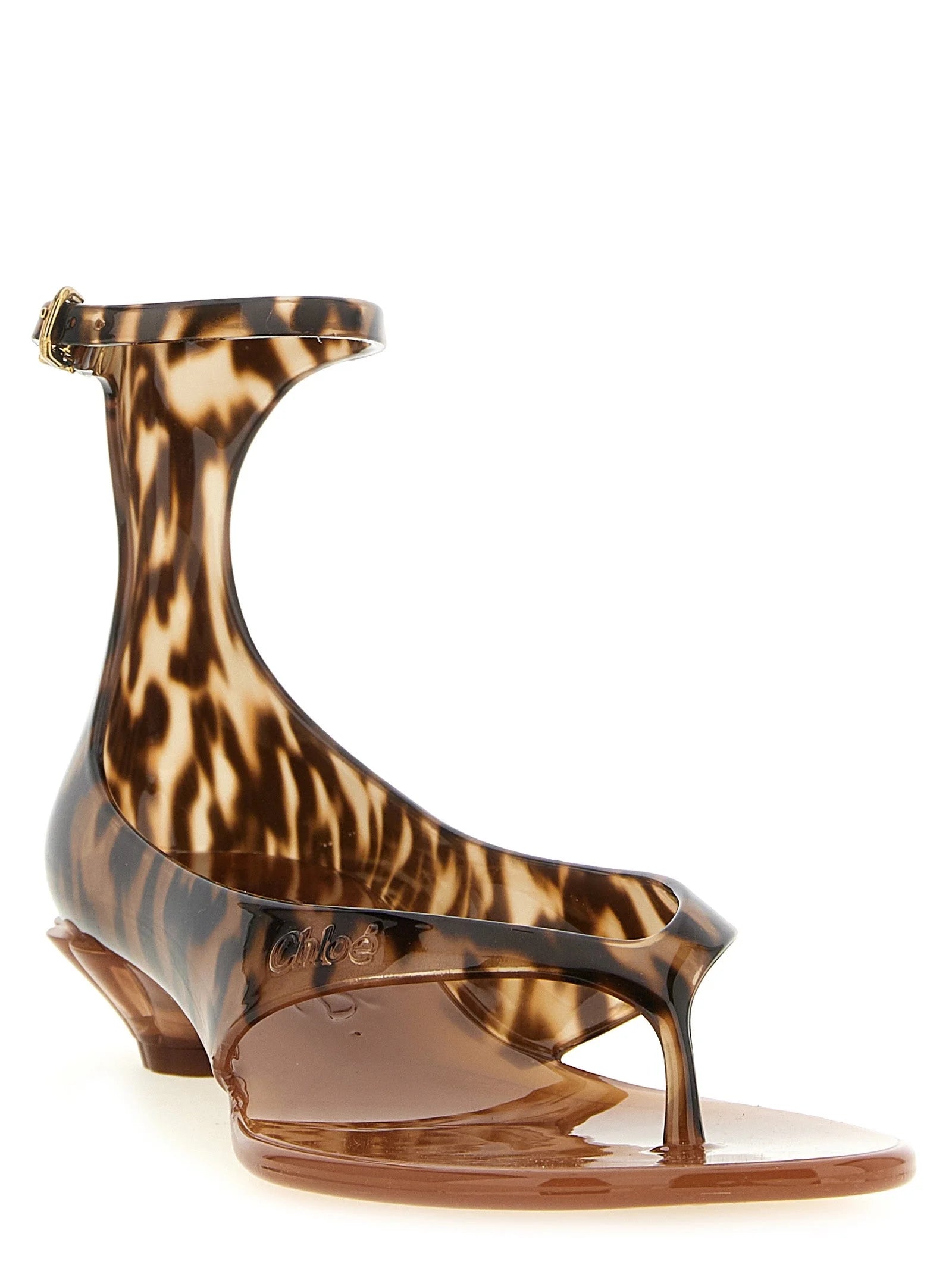 Chloé Brown Polyurethane Mid Heel Pumps - EU37/US7