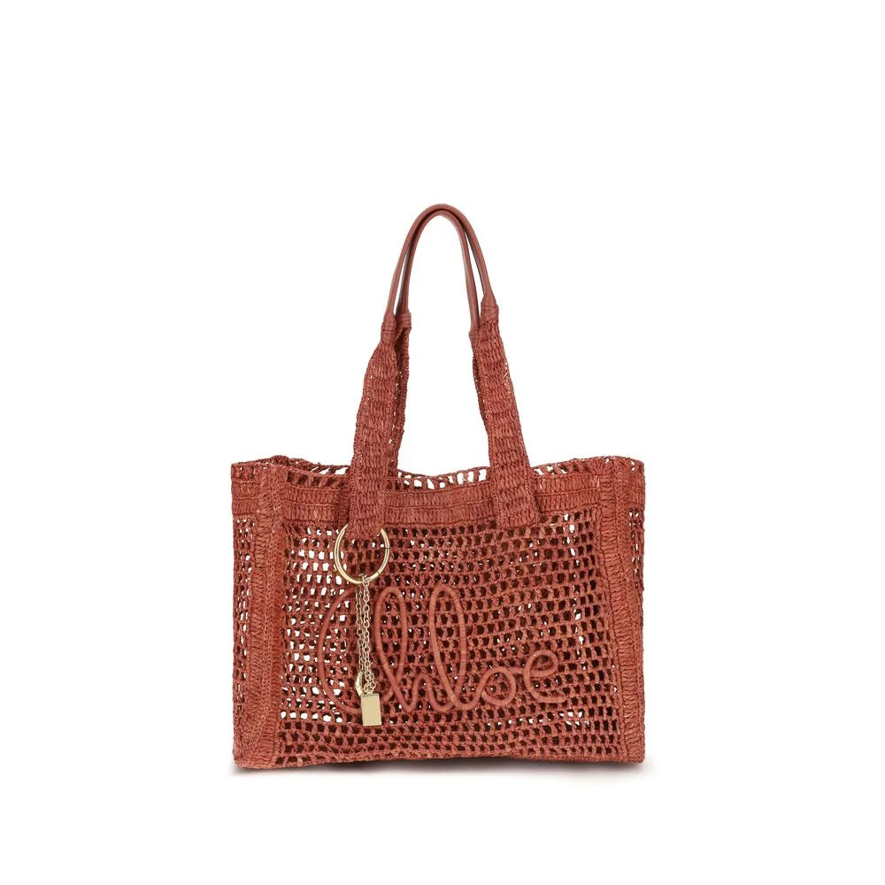 Chloé Brown Raffia Shoulder Bag