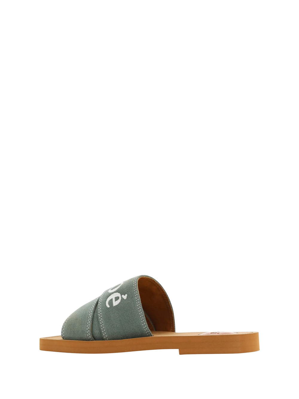 Chloé Elegant Forest Green Cotton Slides - EU36/US6 - Sandals