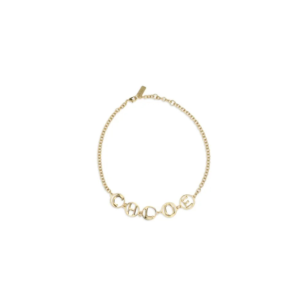 Chloé gold Messingarmband mit minimalistischem architektonischem Design und polierter Metalloberfläche für Damen.