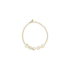 Chloé gold Messingarmband mit minimalistischem architektonischem Design und polierter Metalloberfläche für Damen.