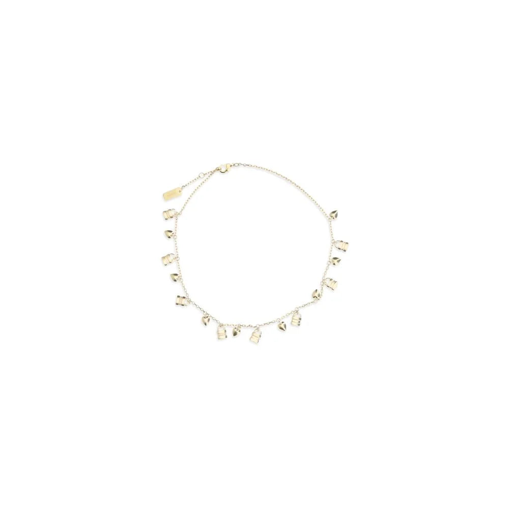 Chloé guld messing halskæde til kvinder, elegant minimalistisk kædedesign med en poleret luksusfinish.