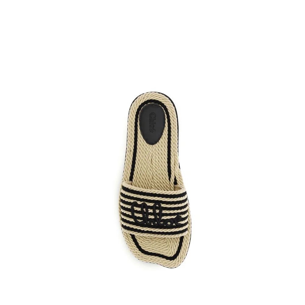 Chloé Multifarvet Raffia Sandaler