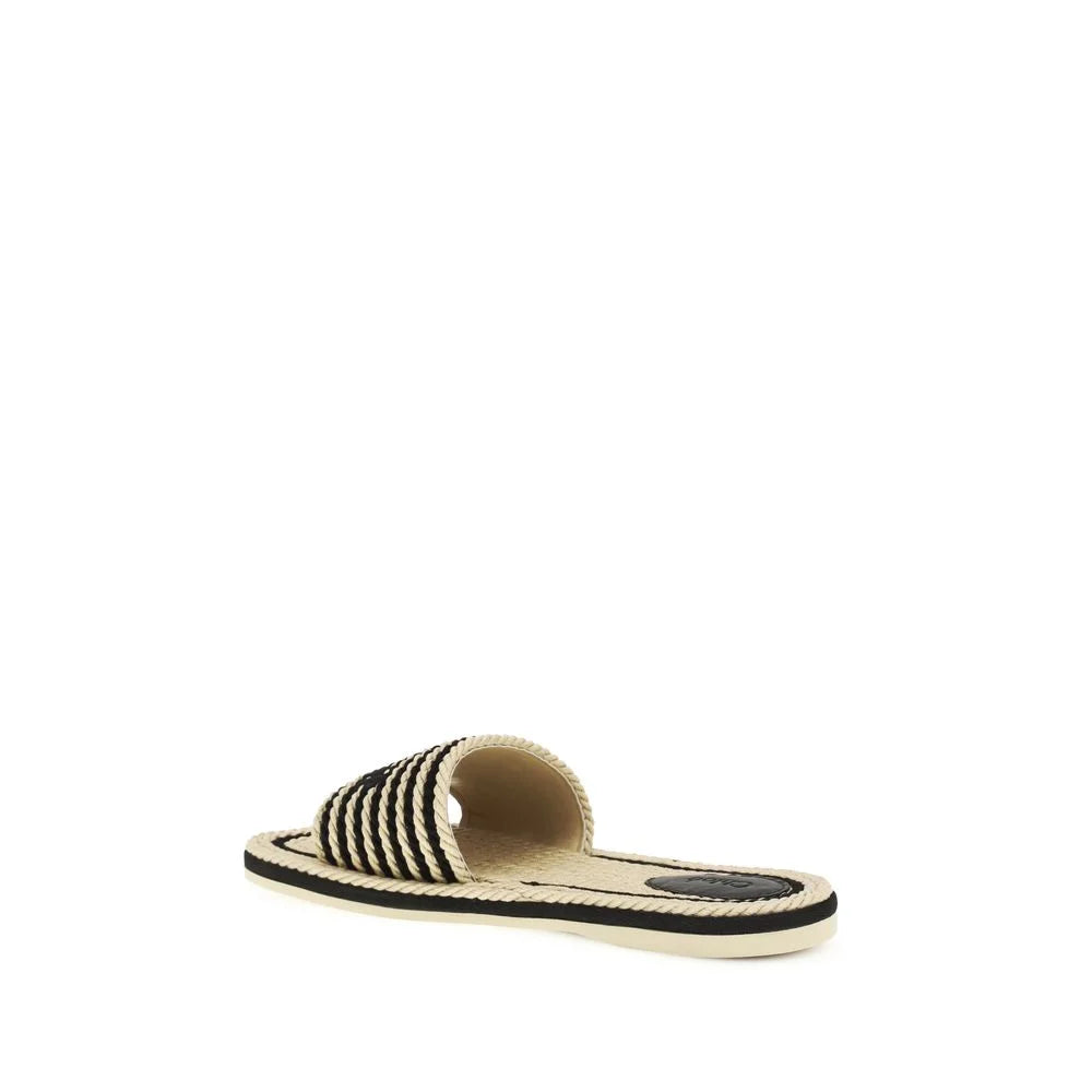 Chloé Multifarvet Raffia Sandaler