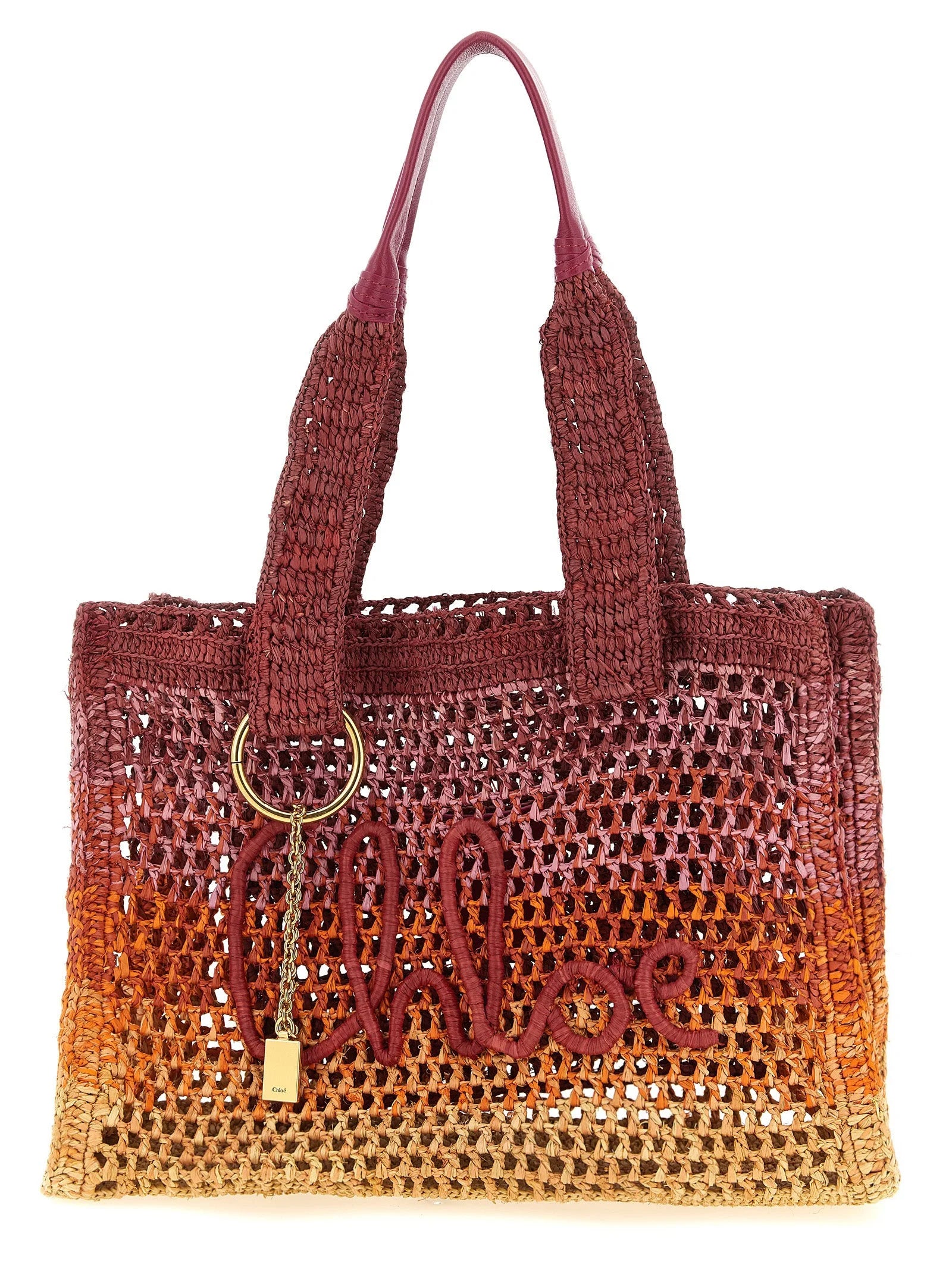 Chloé Multicolor Raffia Tote Bag