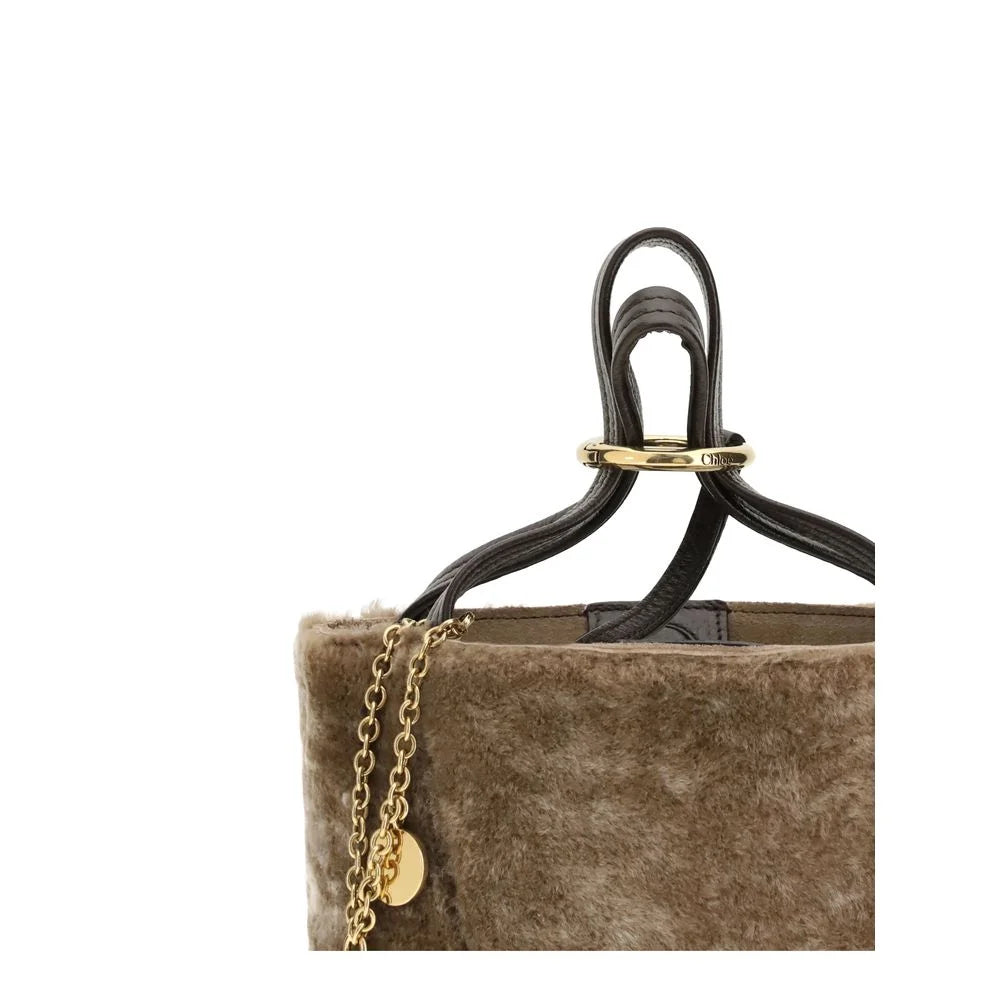 Chloé Shearling small Spin Tote Bag - Shoulder Bags