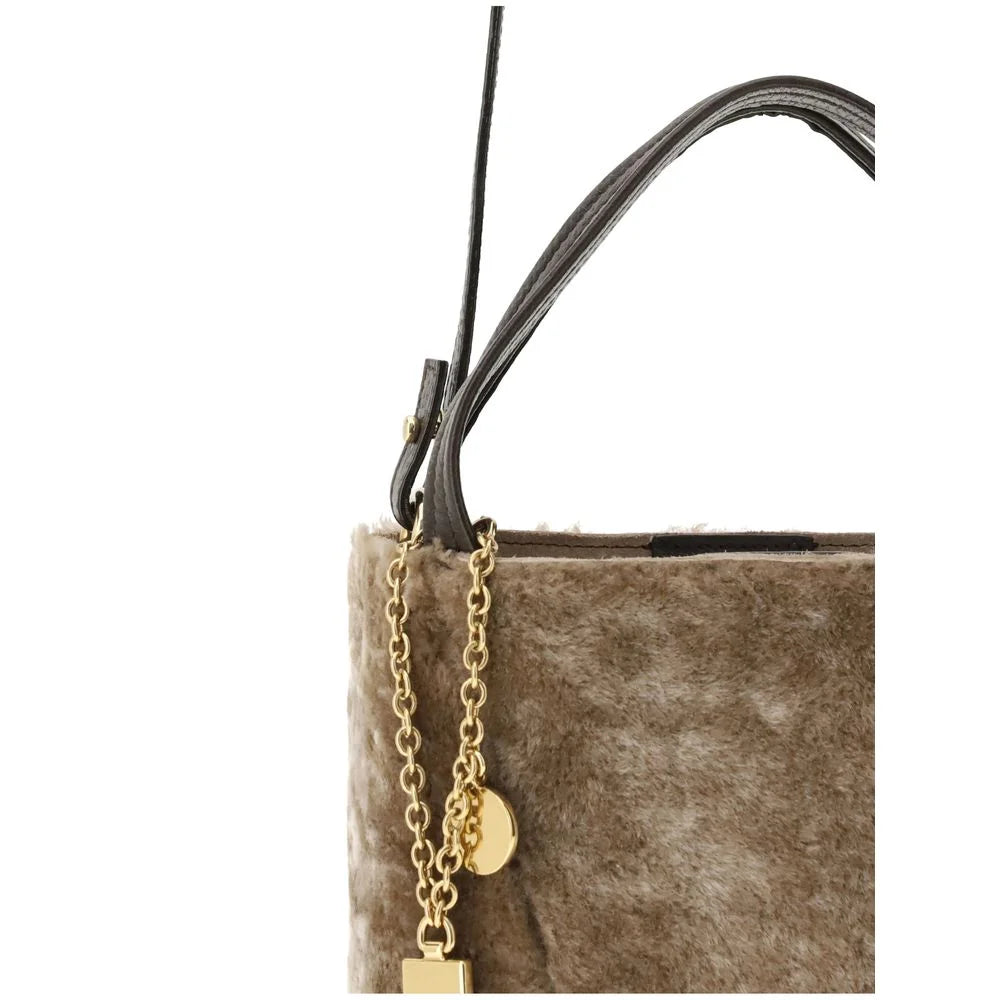 Chloé Shearling small Spin Tote Bag - Shoulder Bags