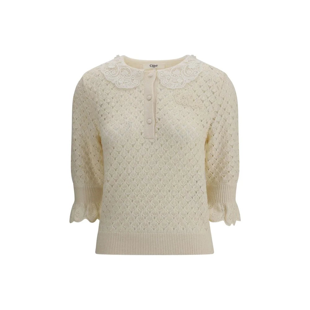 Chloé Sweater with lace collar - M