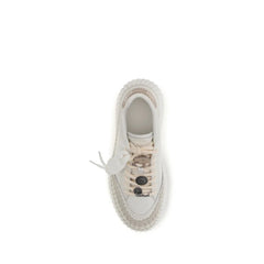 Chloé White Calf Leather Bos Taurus Platform Sneakers - EU40/US10