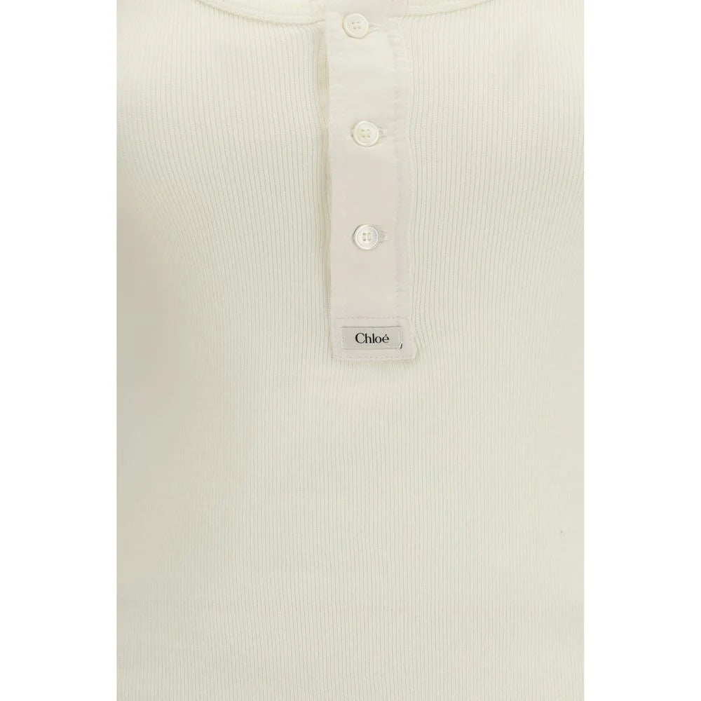 Chloé White Cotton Long Sleeve T-Shirt - M